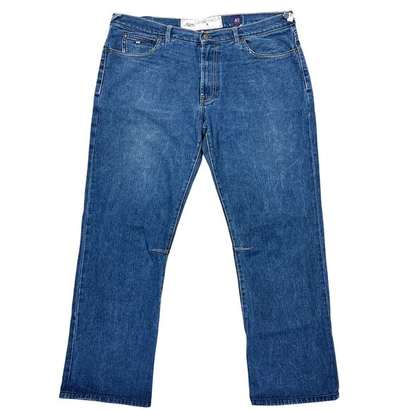 Akoo Loose Straight Jeans Mens 40" (42x32.5) Dark/Medium Non-Stretch Denim Retro - Picture 1 of 16